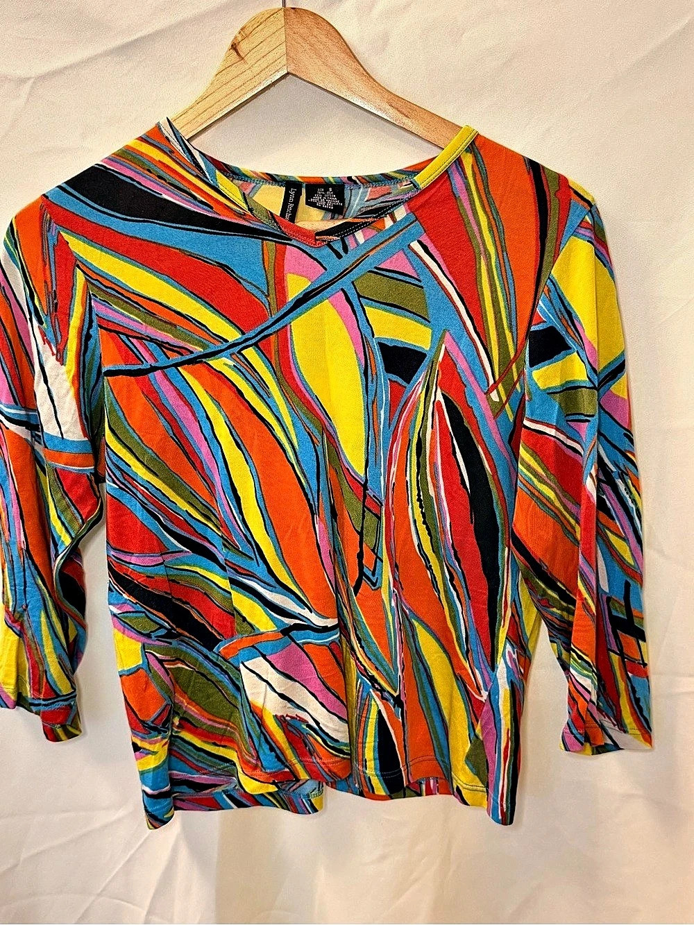 Lynn Ritchie Abstract Print Sleeve Top